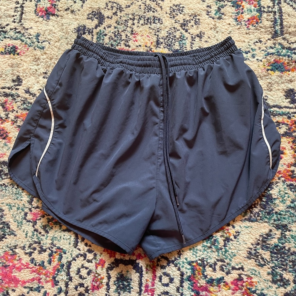 Mono B blue and white drawstring athletic shorts